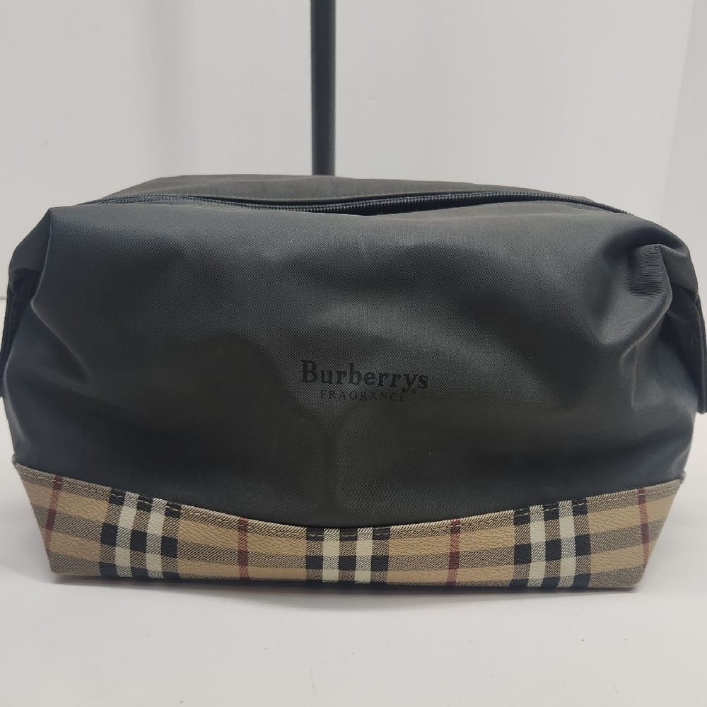 Burberry Black with Nova Check Trim Men’s Toiletry Pouch